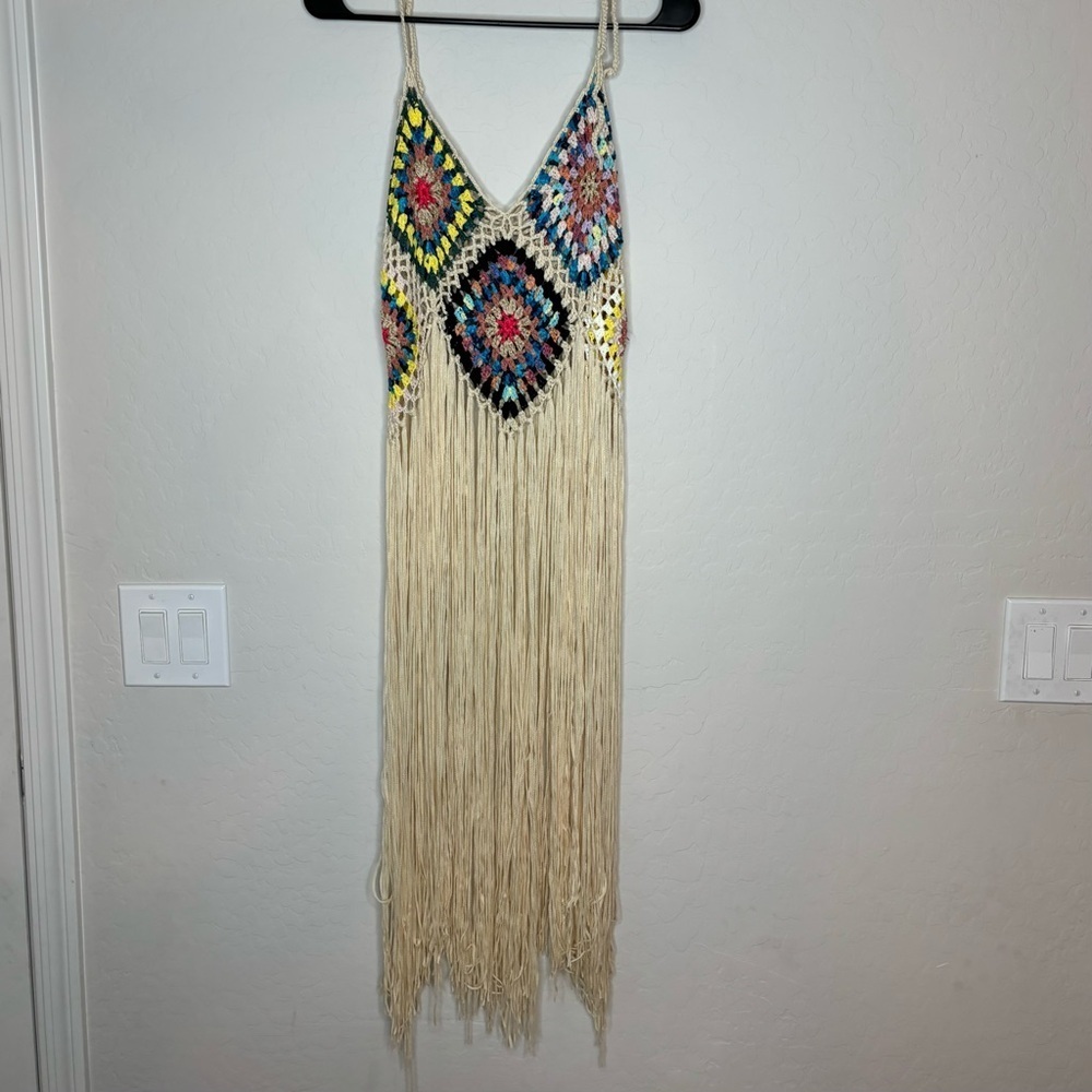 Shein Embroidery Bohemian Knitted Top size Medium Multicolor - Picture 2 of 7